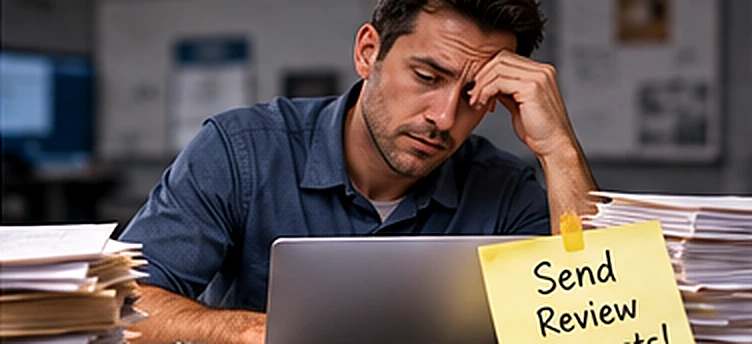 Office manager on the phone managing customer follow-ups
