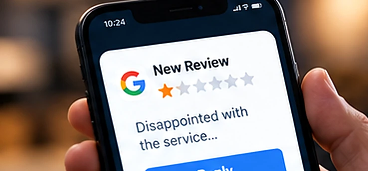 Illustrative customer star rating displayed on a smartphone