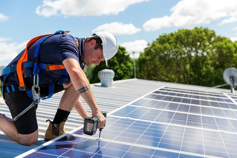 Solar panels installed on a rooftop